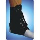 BLACK VINYL LACE-UP ANKLE BRACE - SMALL 