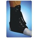 BLACK VINYL LACE-UP ANKLE BRACE - MEDIUM 