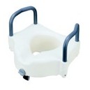 Raised toilet seat w / arm 
