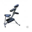 BLACK FOLDABLE STEEL MASSAGE CHAIR W/WHEELS 